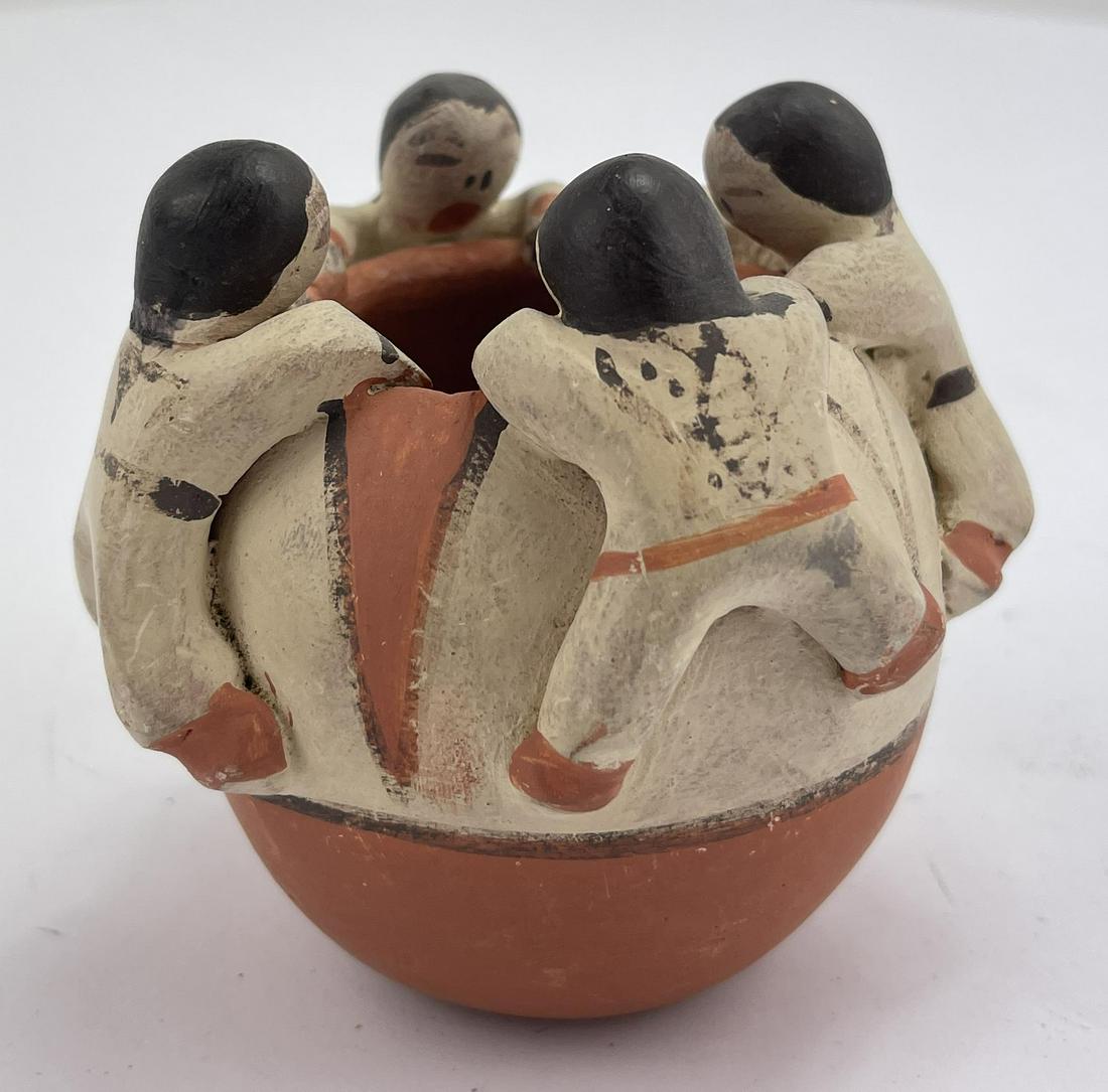 Cochiti Pueblo Indian Pottery Friendship Bowl: Signed as shown. 3 1/2" tall. Allard Auction Collection Inv: AWD 10470