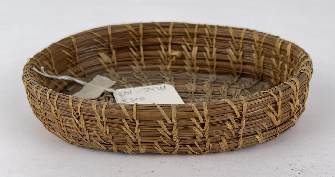 Native American Indian Pine Needle Basket: 5 1/4" long. Allard Auction Collection Inv: MXG