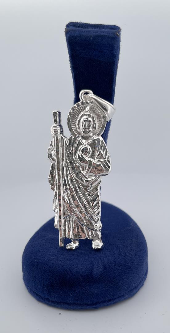 Sterling Silver Saint Jude the Apostle Pendant: Very finely made Sterling Silver Pendant. Pendant is a depiction of Saint Jude the Apostle.