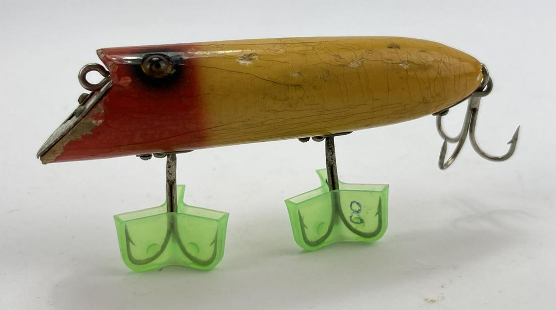 Antique Heddon Wood Fishing Lure Basser: 1920s. Nice old lure.