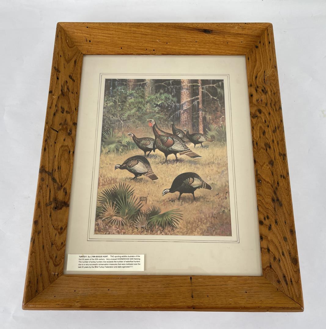 Turkey Lynn Bogue Hunt Print: Very nice print. 17 1/4" by 21 3/4" framed.