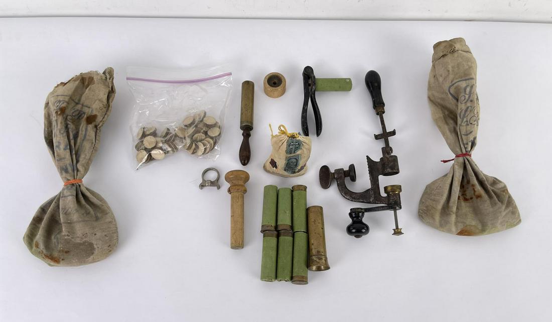 Group of Antique Shotgun Reloading Supplies: Nice grouping.
