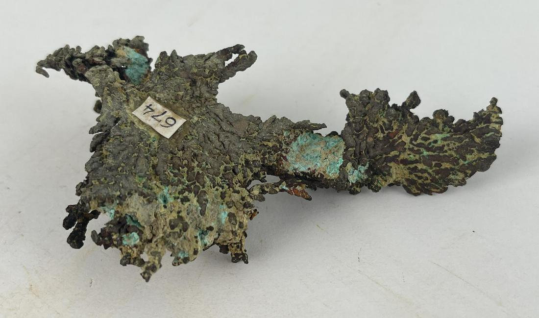 Native Copper Santa Rita New Mexico: Very nice mineral specimen. 60.81 grams, 3 1/2" long.