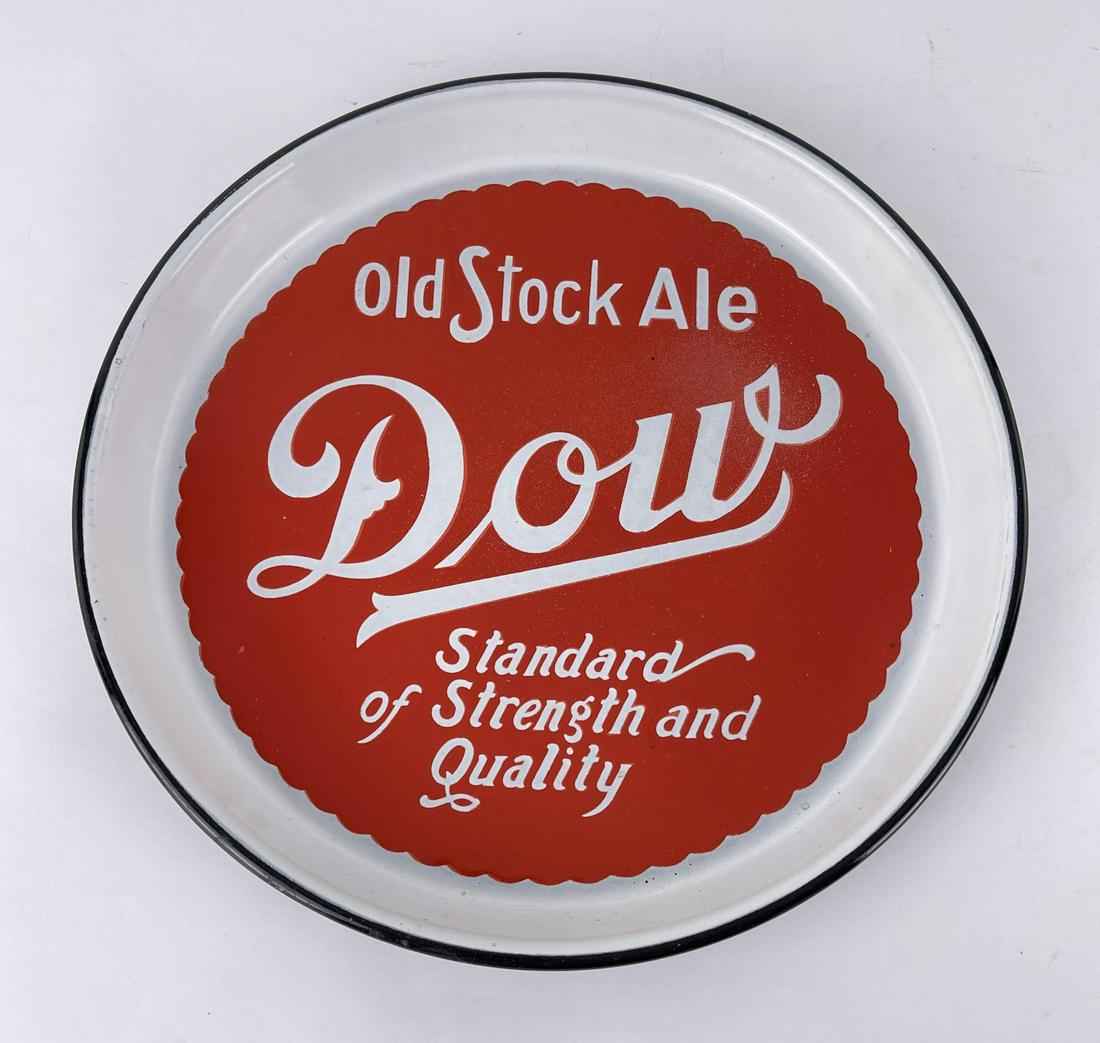 Old Stock Ale Dow Enamel Porcelain Beer Tray: Canada. Nice example.