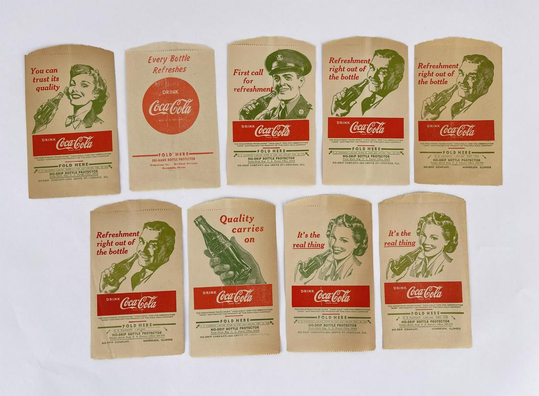 1948 Coca Cola No Drip Bottle Protectors: Nice grouping.