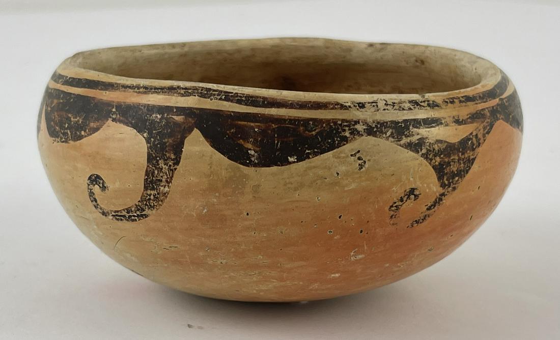 Antique Hopi Indian Pottery Bowl: 2" tall, 4" diameter. Could also be Zia. Allard Auction Collection Inv: CSO 31313