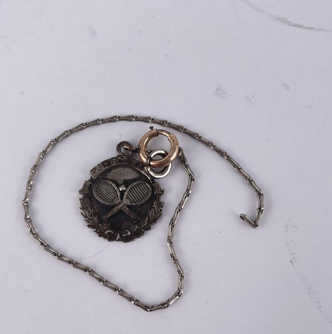 Victorian Sterling Silver Tennis Medal: Larson & Co San Francisco California. Sterling Silver.