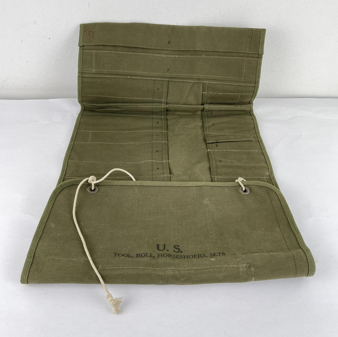 WW2 US Tool Roll for Horseshoeing: Empty.