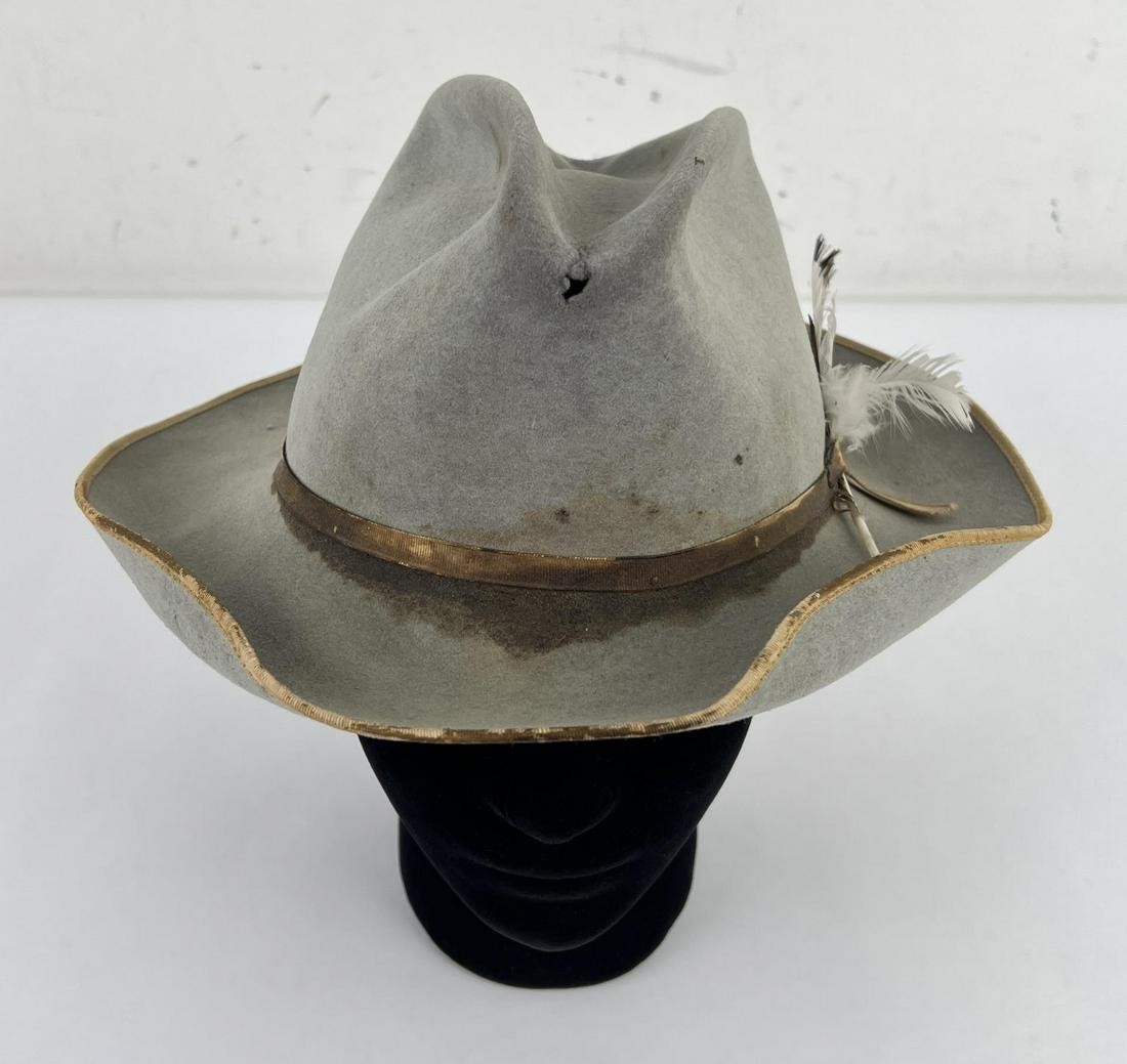 Antique Fowlke's Open Range Montana Cowboy Hat: Model is the Badger. Size is 7 3/8.