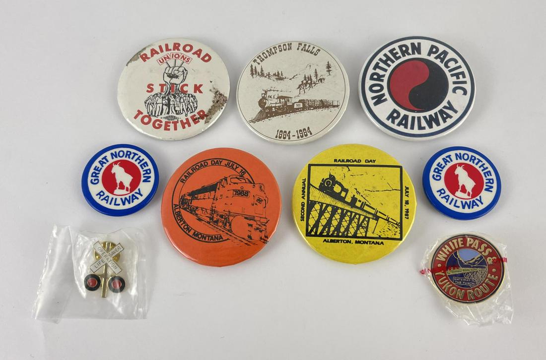 Collection of Montana Railroad Pins Buttons (1 of 3)