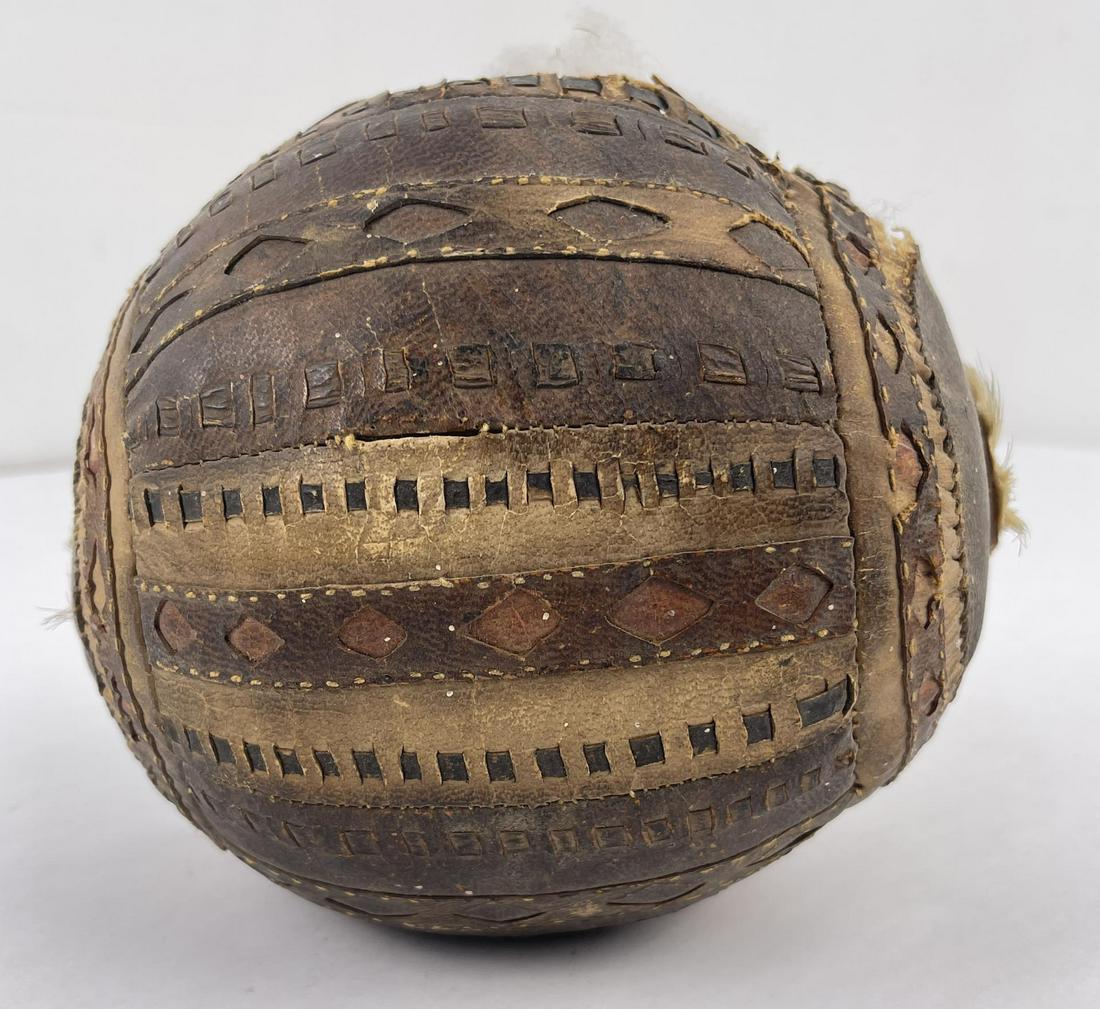 Antique South American Leather Game Ball Cover (1 of 7)