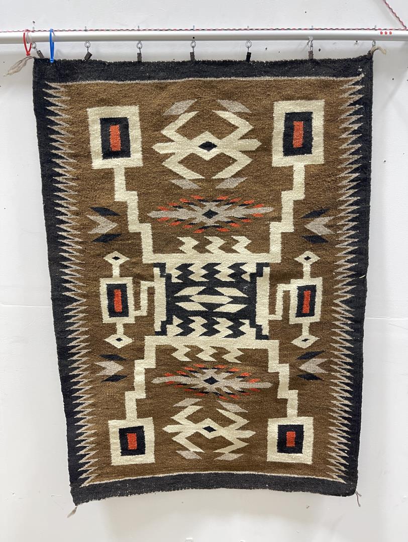 Navajo Indian Storm Pattern Rug Blanket (1 of 8)