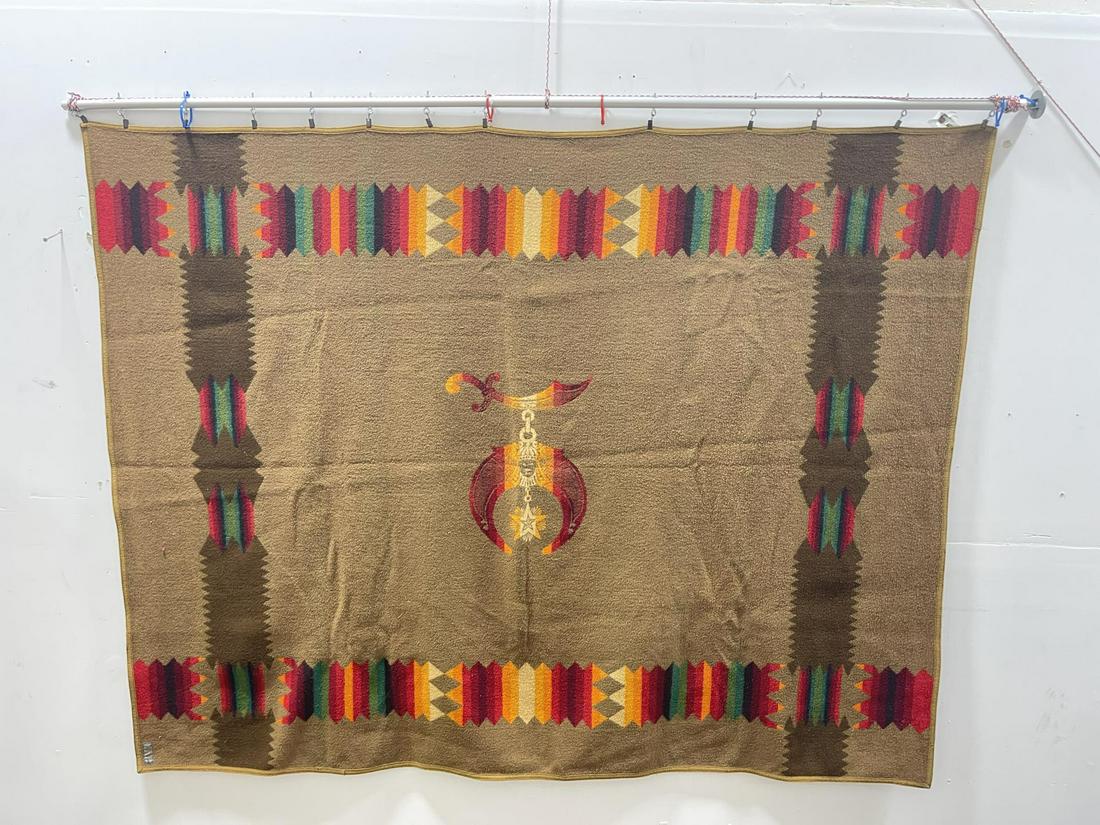 Antique Pendleton Shriners Indian Wool Blanket Aug 13, 2022 Davis Brothers Auction in MT