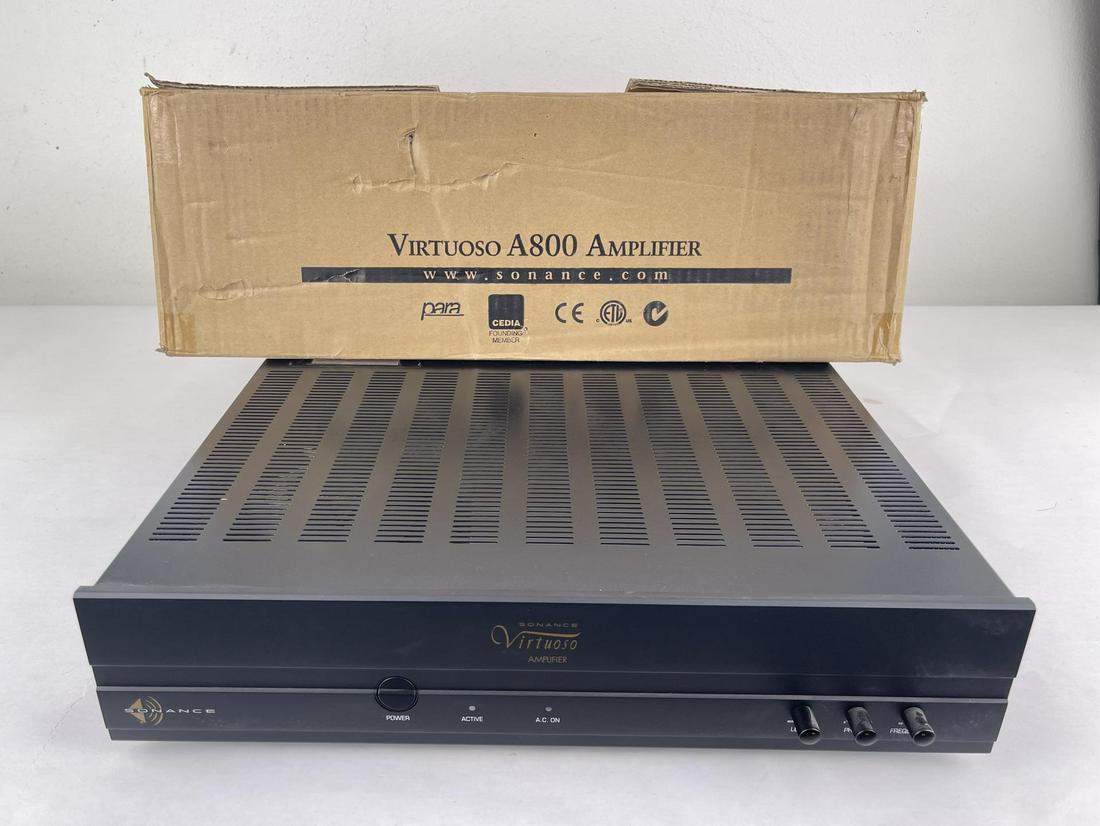 Sonance Virtuoso Amplifier A800: Like new in original box. Tested and working.