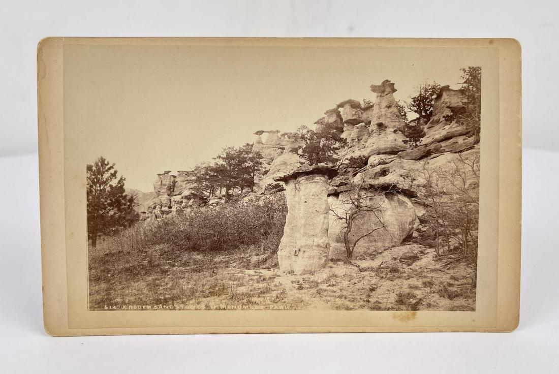 William Henry Jackson Cabinet Photo: William Henry Jackson Denver Colorado. Eroded Sandstones Monument Park. 5" by 8" cabinet photo.