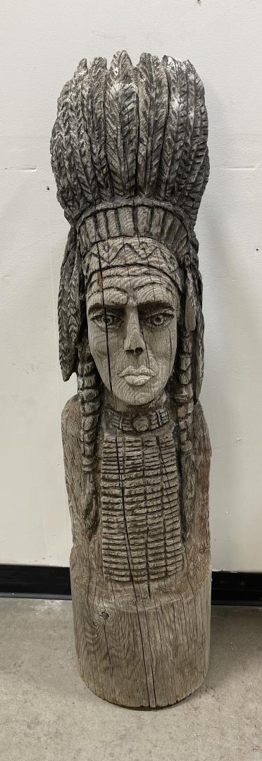 Large Outdoor Indian Chief Carving (1 of 9)