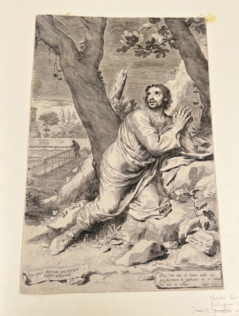Saint Augustine Claude Mellan Engraving 1660: Measures approximately: 11 1/4" by 17". Date 1660.