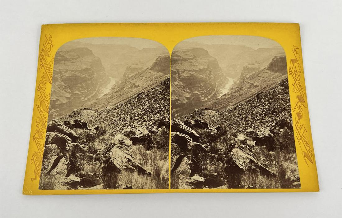 JW Powell Survey Stereoview Utah Territory: Views on the Colorado River, Grand Canon Series. The Canon, seen from To-ro-weap Valley, No 220
