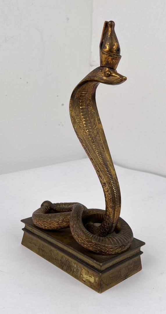 1920s Egyptian Revival Gold Gilt Bronze Asp (1 of 9)