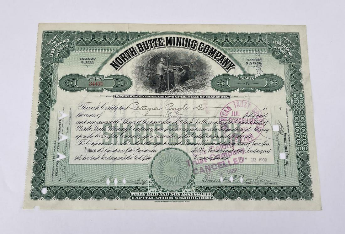 North Butte Mining Company Montana Stock (1 of 2)