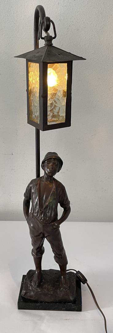 Antique Whistling Boy Bronze Lamp (1 of 8)