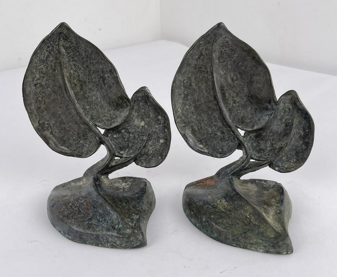 Pair of Bronze Leaf Bookends (1 of 4)