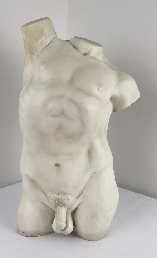 Adonis Statue Study of a Male Torso: Aime-Jules Dalou French 1889. Gay Interest. 24" tall.