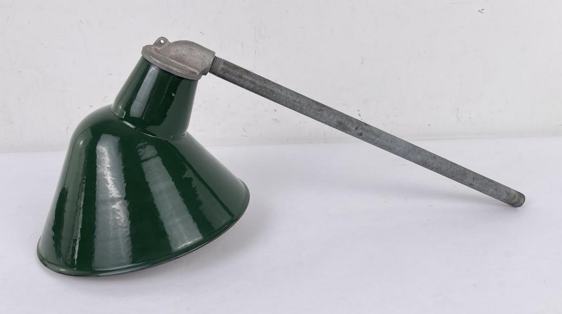 Antique Industrial Green Porcelain Lamp (1 of 11)