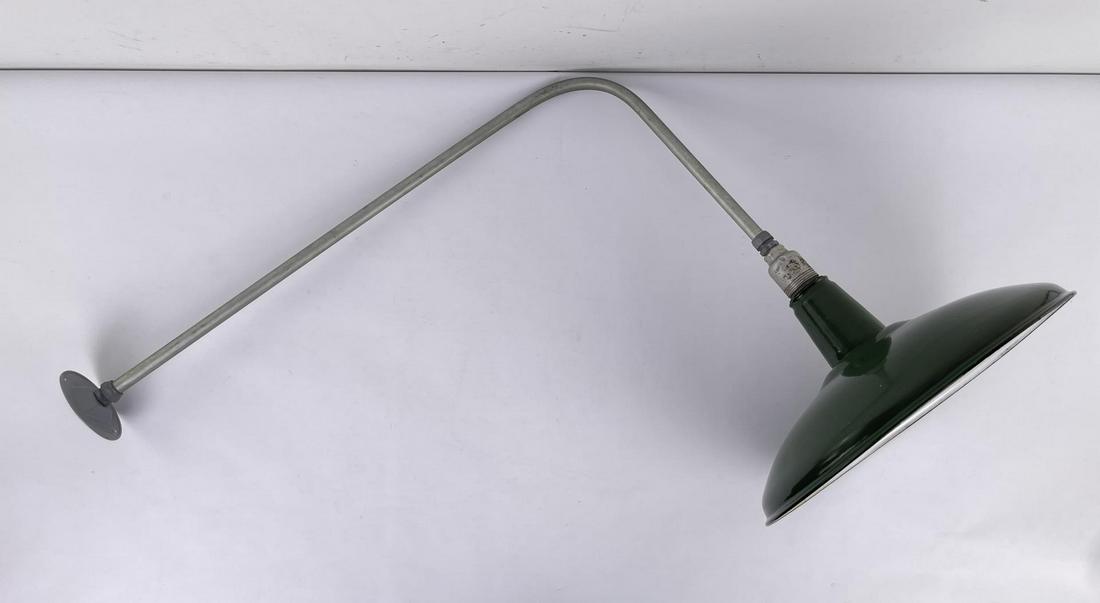 Antique Industrial Green Porcelain Lamp (1 of 14)