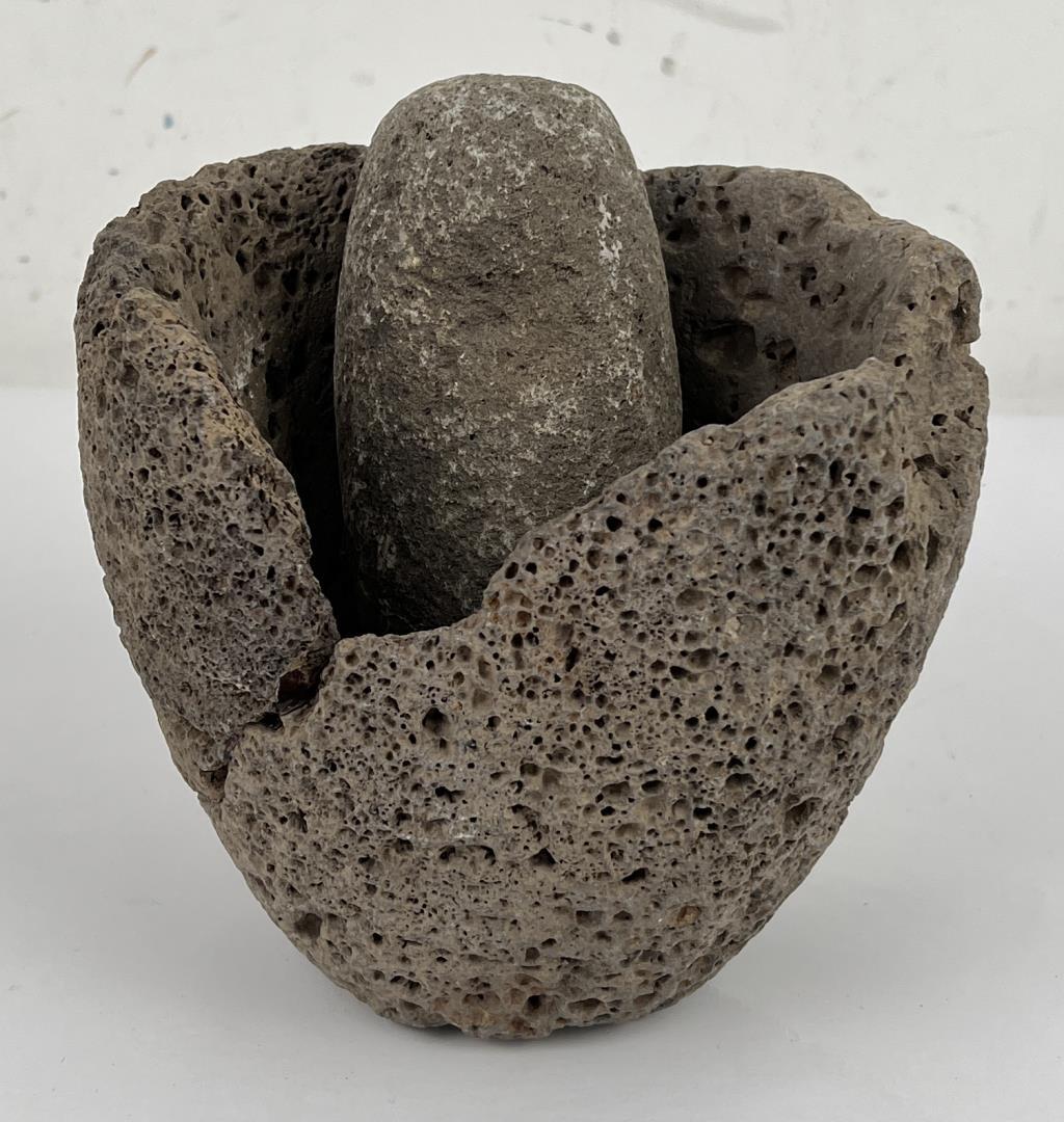 Ancient Native American Indian Mortar and Pestle: Very nice set.