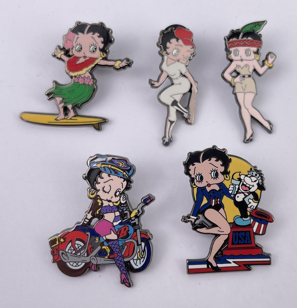 Danbury Mint Betty Boop Enamel Pin Lot (1 of 6)