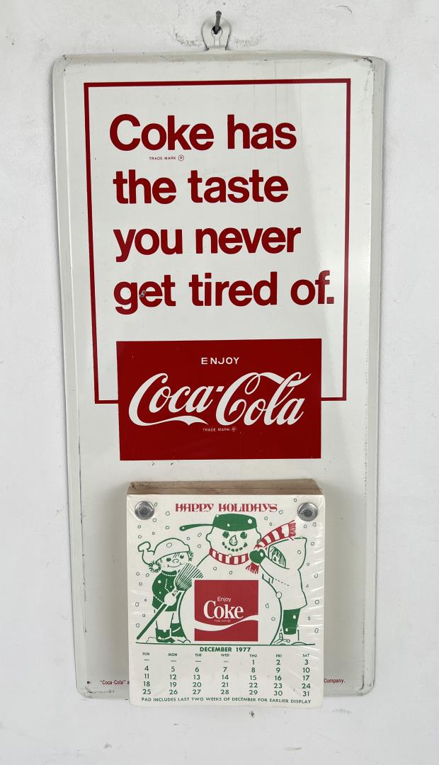 Coca Cola 1977 Metal Calendar Sign (1 of 5)