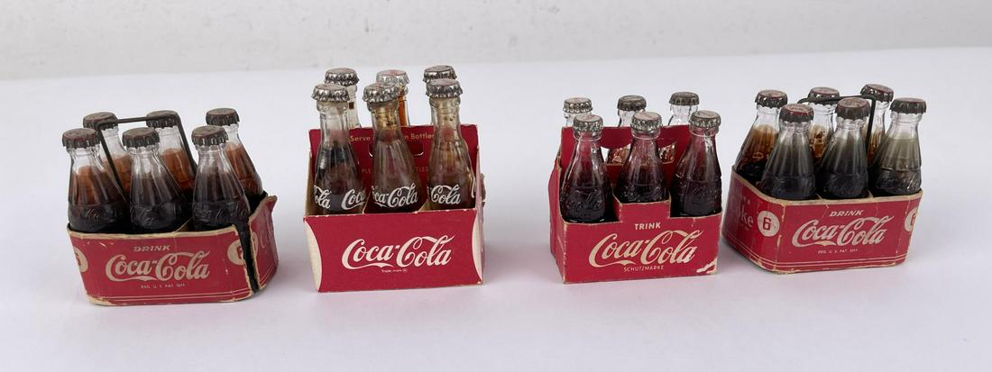 Group of Miniature Coca Cola Bottles: Nice grouping of Mini 6 Bottle Carriers.