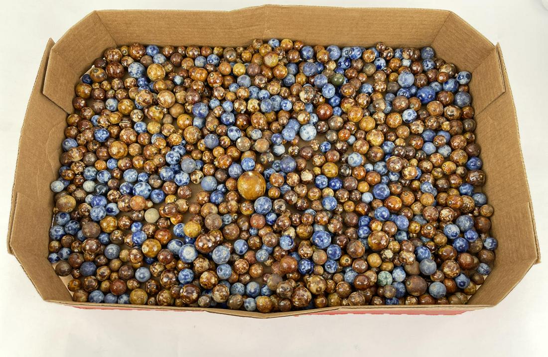 Large Group of Bennington Clay Marbles: Very nice grouping.