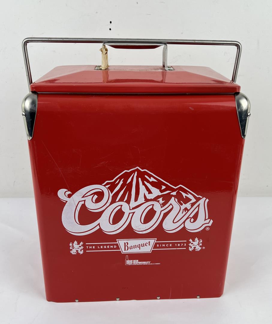 Coors Banquet Beer Metal Cooler