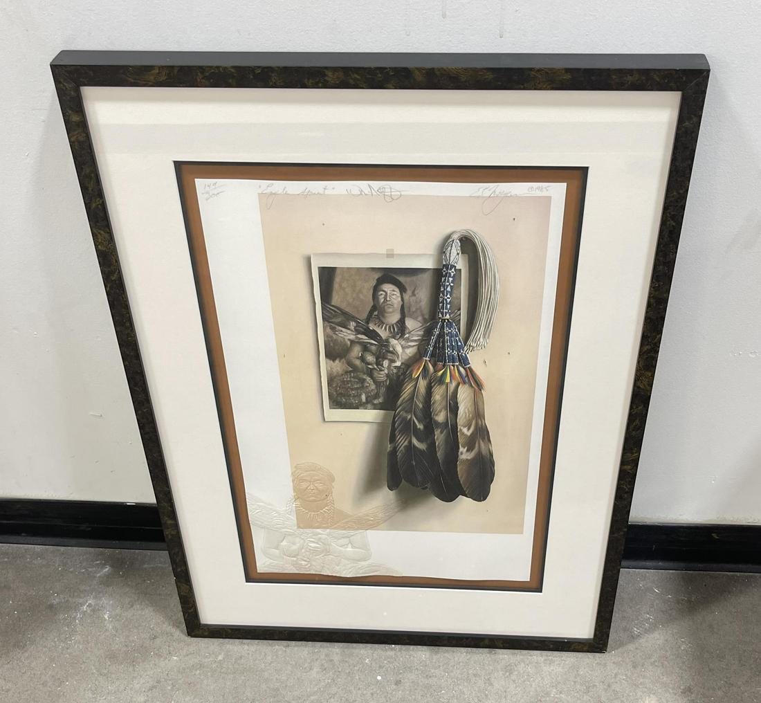 William Acheff Eagle Spirit Print: 1985 Taos Spring Celebration Print. Signed and numbered. 22 5/8" by 31" framed. Allard Auction Collection Inv: HOP 44352