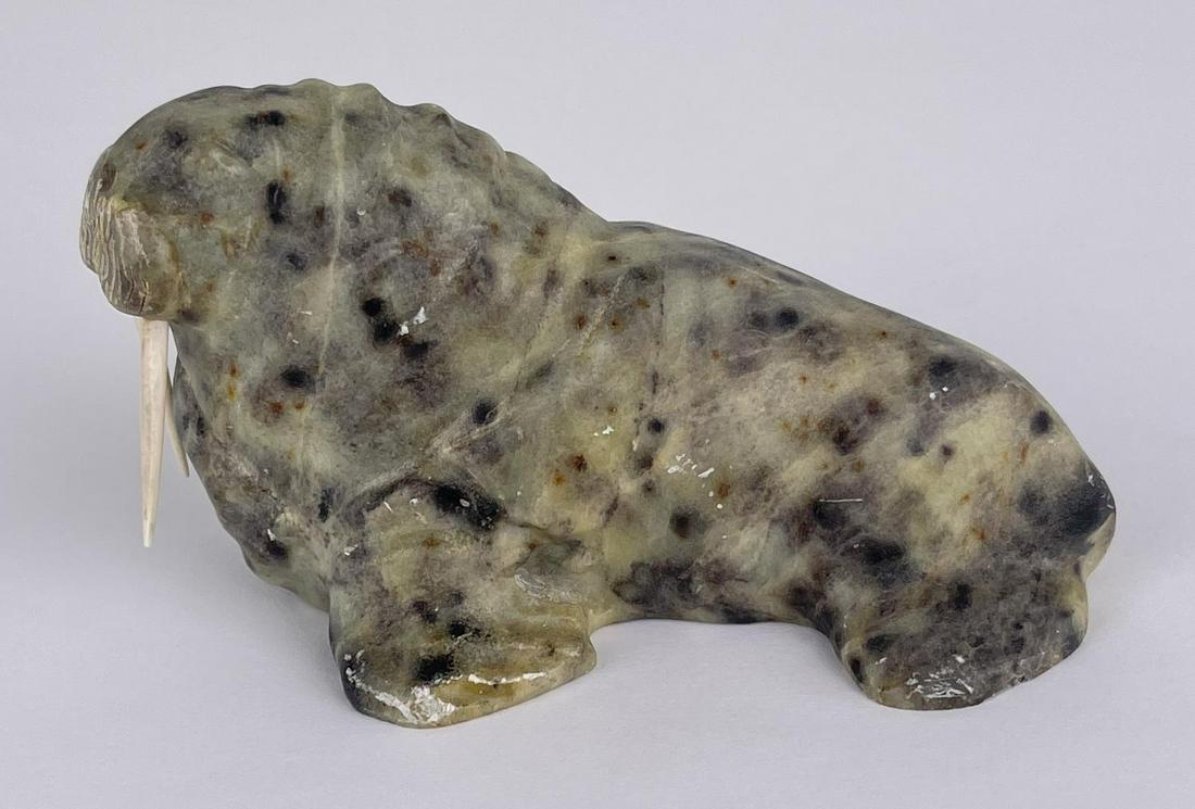 Alaskan Inuit Eskimo Soapstone Walrus Carving (1 of 5)