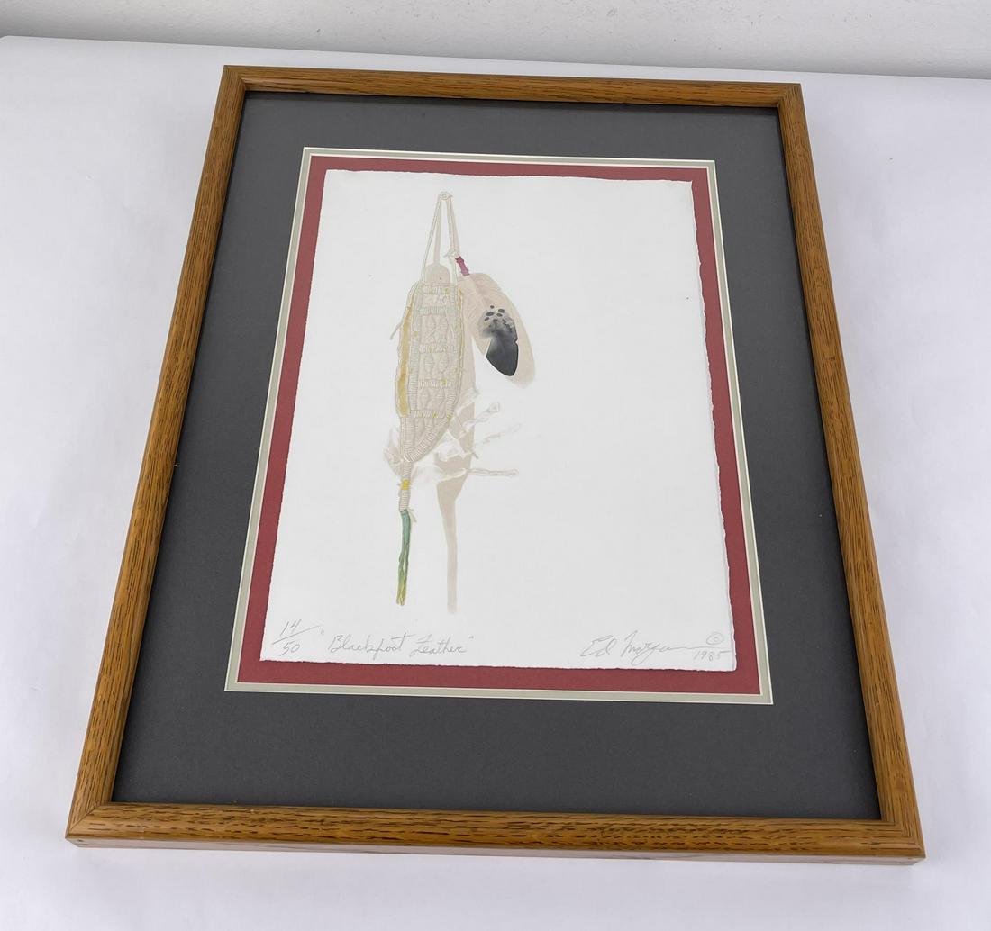 Ed Morgan Embossed Paper Blackfoot Feather (1 of 10)