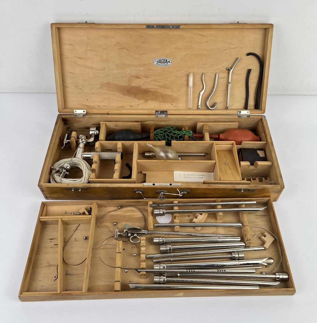 Large Antique Leiter Surgical Set Laryngoscopy (1 of 14)