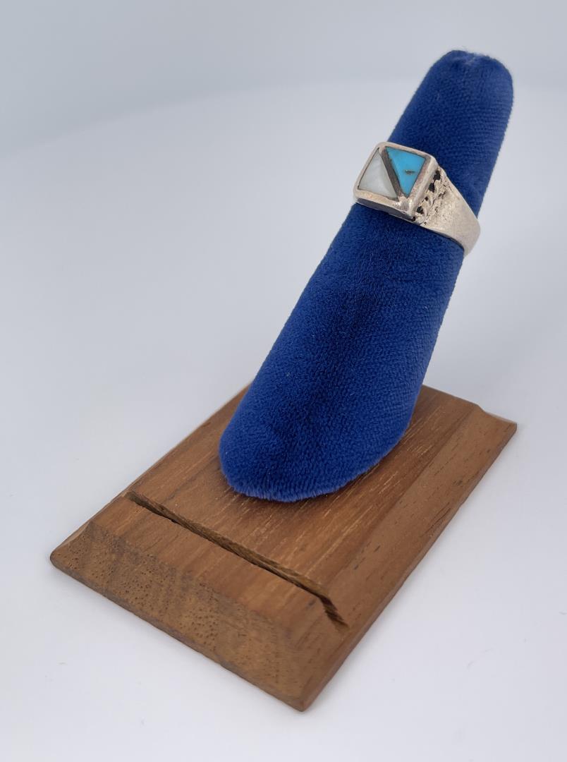 Zuni Sterling Silver Inlaid Ring (1 of 3)