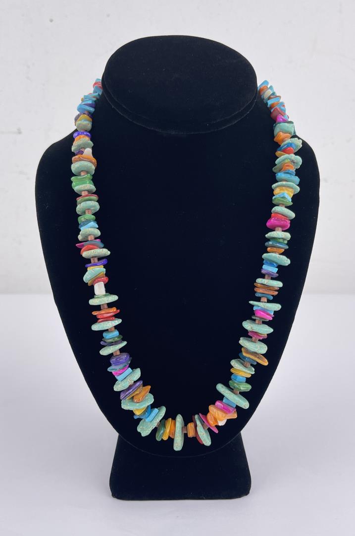 Southwest Turquoise Coral Multi Stone Necklace (1 of 4)
