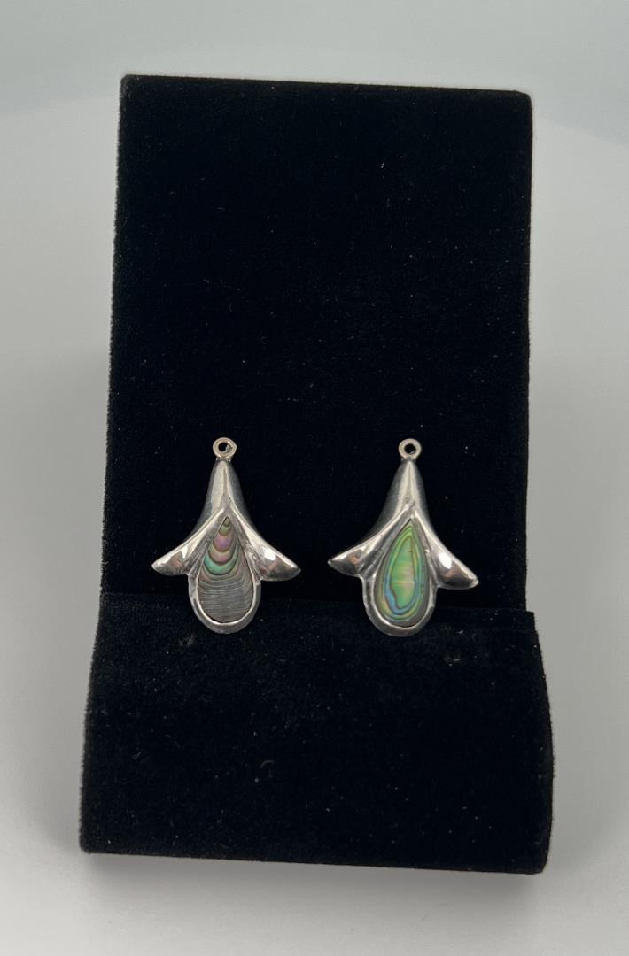 Taxco Sterling Silver Abalone Earrings (1 of 4)