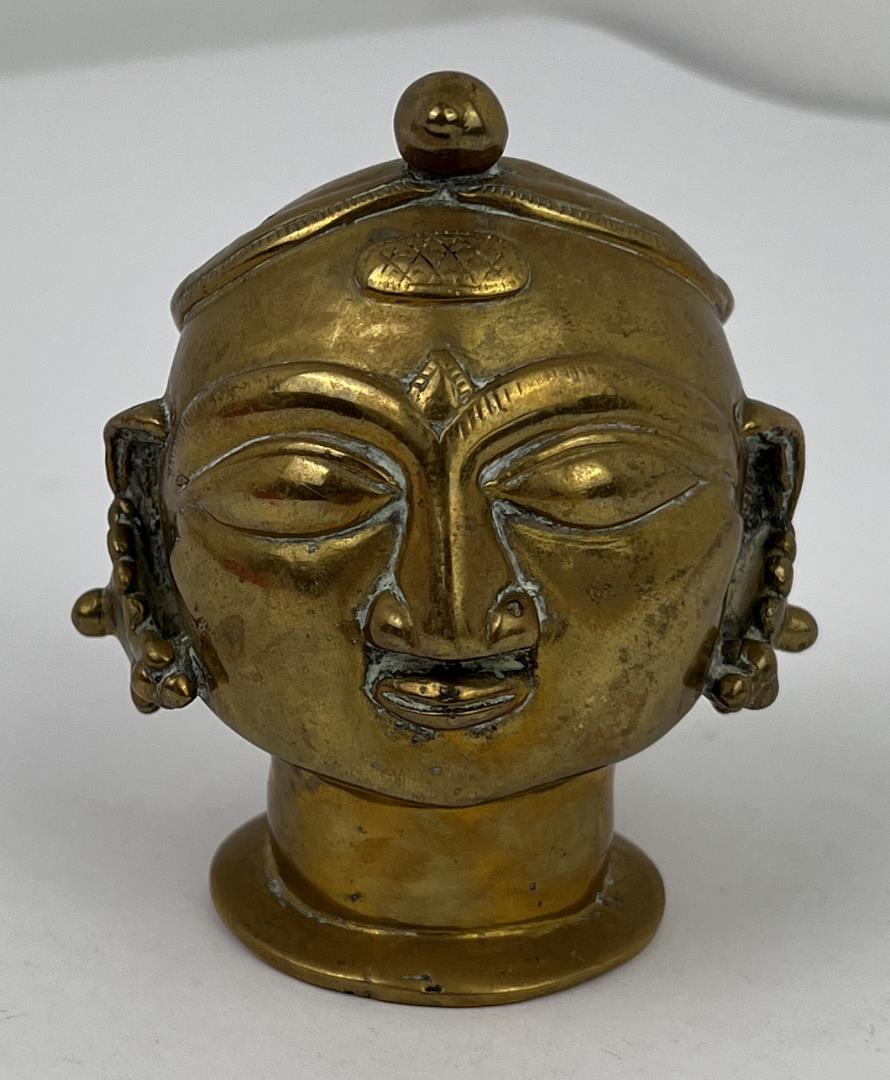 Antique Gauri Parvati Bronze Head India (1 of 7)