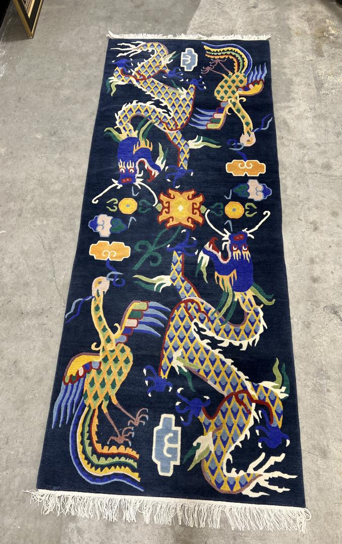 Chinese Tibetan Wool Dragon Rug (1 of 3)