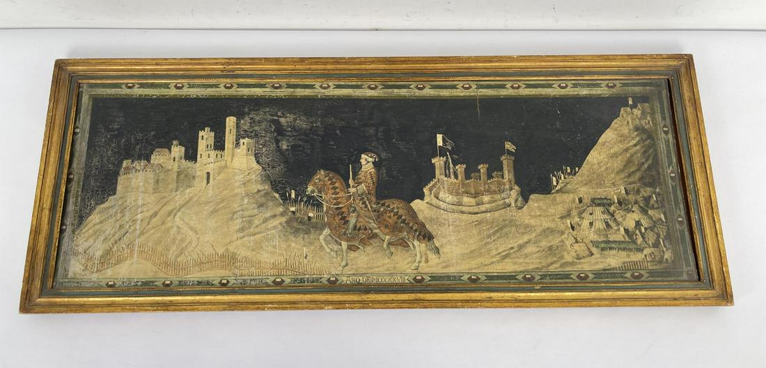 Guidoriccio da Fogliano Simone Martini: Nice old print. 15" by 38 1/4" framed.