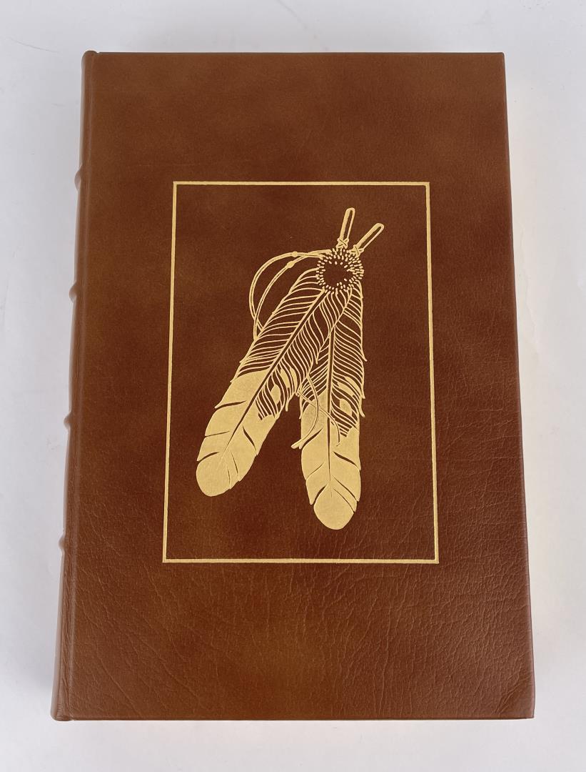 Easton Press 'The Last of the Mohicans' by Cooper: James Fenimore Cooper with illustrations by Edward A. Wilson. 1981 collector's edition, beautifully bound in leather with gilt edged pages including ribbon bookmark.