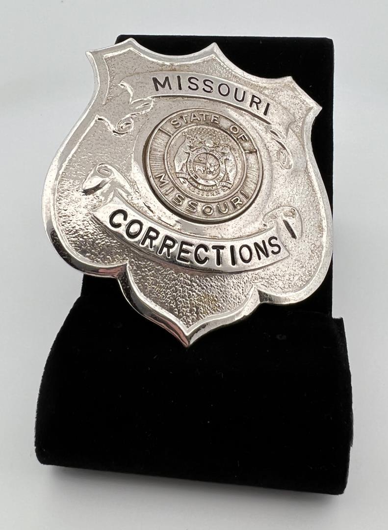 State of Missouri Corrections Officer Badge: 2 5/8" long. Provenance: Jack Ooley Collection.