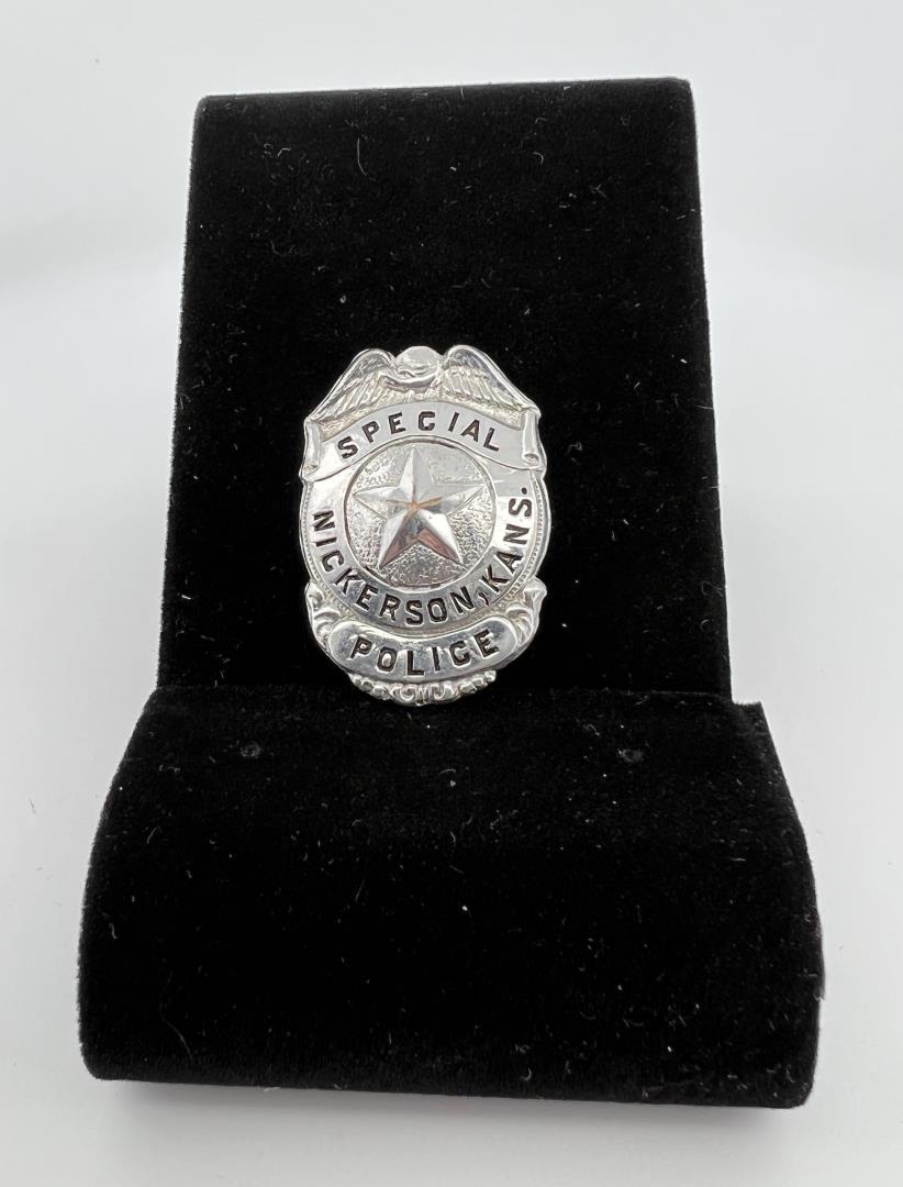 Special Police Nickerson Kansas Badge: 1 3/8" long. Provenance: Jack Ooley Collection.