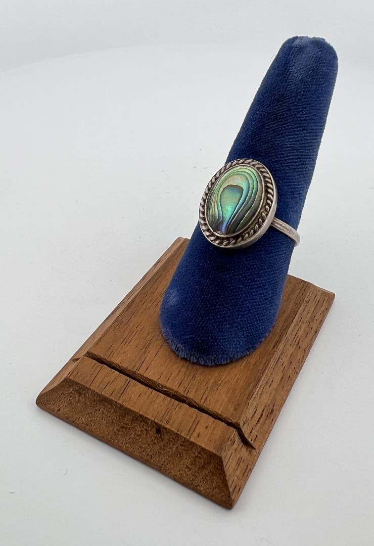 Taxco Mexico Sterling Silver Abalone Ring (1 of 5)