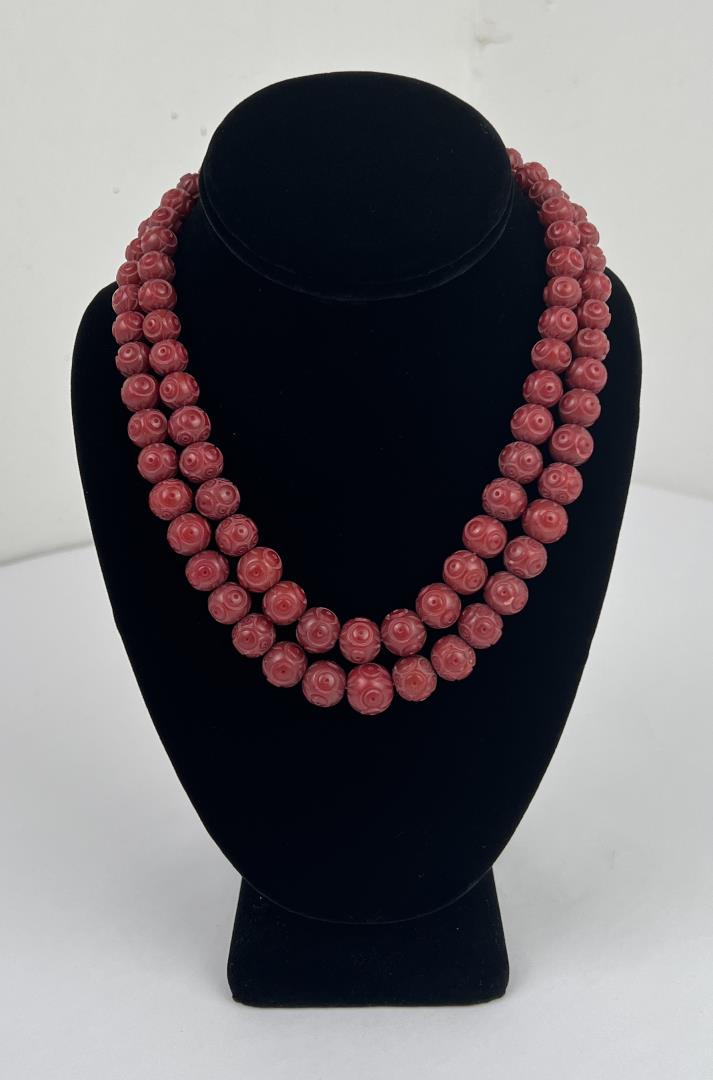 Art Deco Cherry Amber Bakelite Bead Necklace (1 of 4)